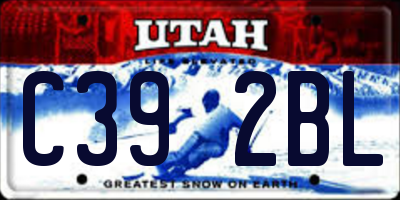 UT license plate C392BL