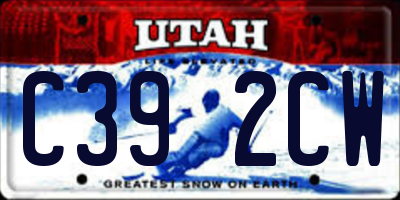 UT license plate C392CW