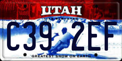 UT license plate C392EF