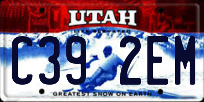 UT license plate C392EM