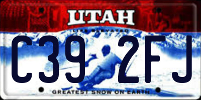 UT license plate C392FJ