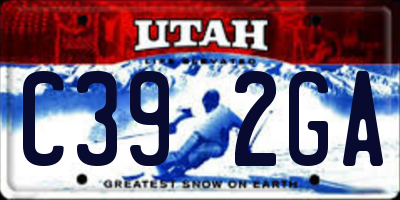 UT license plate C392GA