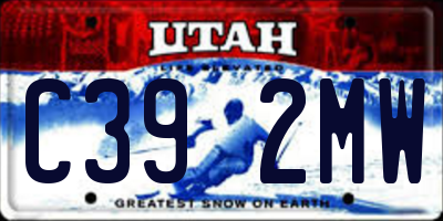UT license plate C392MW