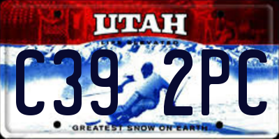 UT license plate C392PC