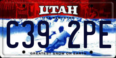 UT license plate C392PE