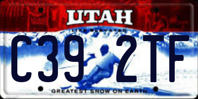 UT license plate C392TF