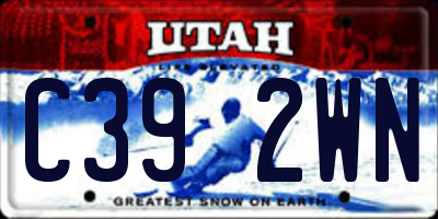 UT license plate C392WN