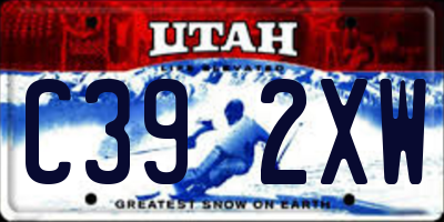UT license plate C392XW