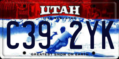 UT license plate C392YK