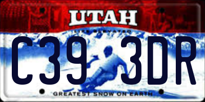 UT license plate C393DR