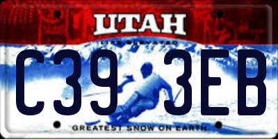 UT license plate C393EB