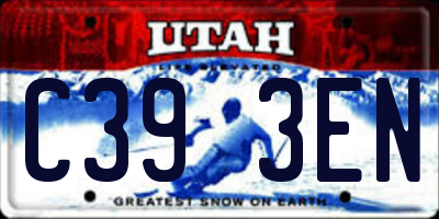 UT license plate C393EN