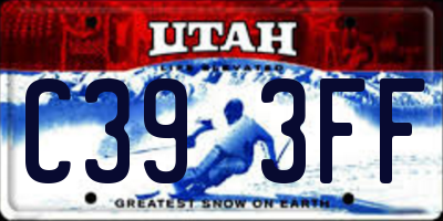 UT license plate C393FF