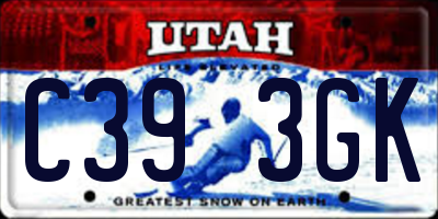 UT license plate C393GK