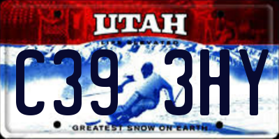 UT license plate C393HY