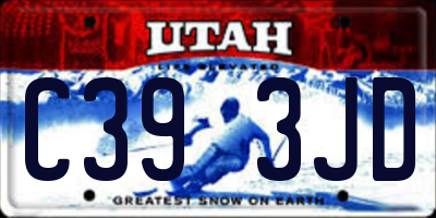 UT license plate C393JD