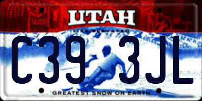 UT license plate C393JL