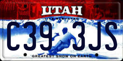 UT license plate C393JS