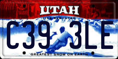 UT license plate C393LE