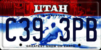 UT license plate C393PB