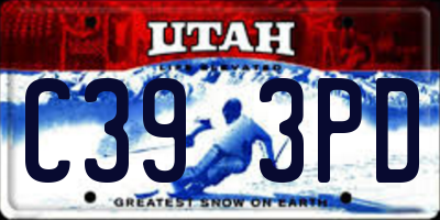 UT license plate C393PD