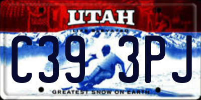 UT license plate C393PJ