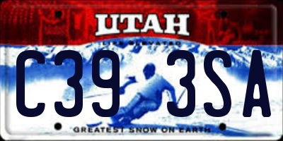 UT license plate C393SA