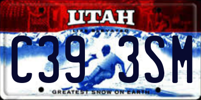 UT license plate C393SM