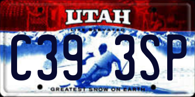 UT license plate C393SP