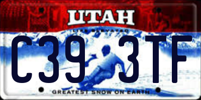 UT license plate C393TF