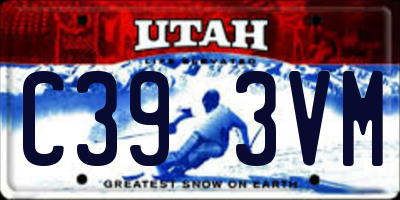 UT license plate C393VM