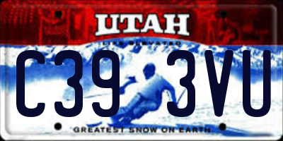UT license plate C393VU