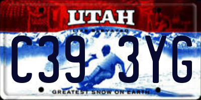 UT license plate C393YG