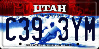 UT license plate C393YM