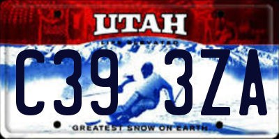 UT license plate C393ZA
