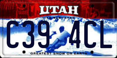 UT license plate C394CL