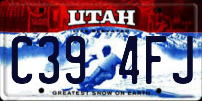 UT license plate C394FJ