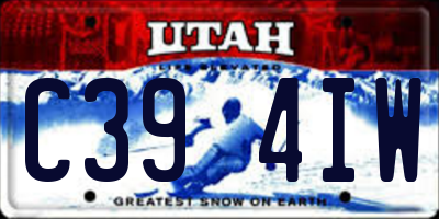 UT license plate C394IW