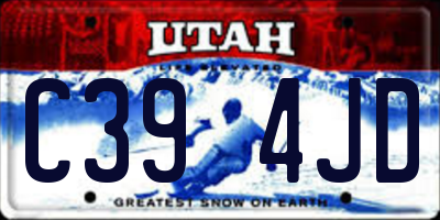 UT license plate C394JD