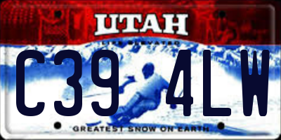 UT license plate C394LW