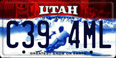 UT license plate C394ML