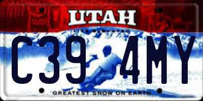 UT license plate C394MY