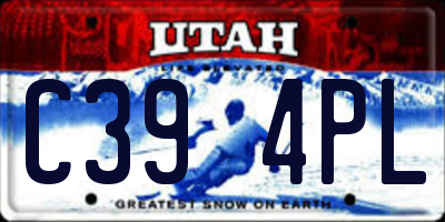 UT license plate C394PL