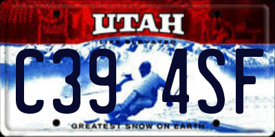 UT license plate C394SF