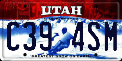 UT license plate C394SM