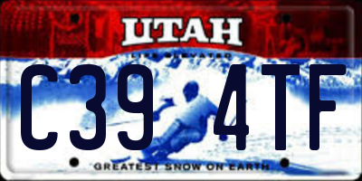 UT license plate C394TF