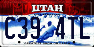 UT license plate C394TL