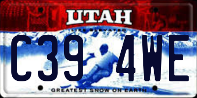 UT license plate C394WE