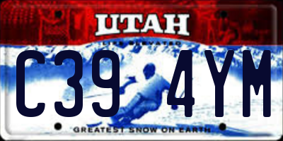 UT license plate C394YM