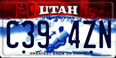 UT license plate C394ZN